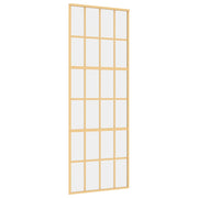 Vidaxl Sliding Porte 76x205 cm Verre ESG transparent et en aluminium or de couleur - afbeelding 2