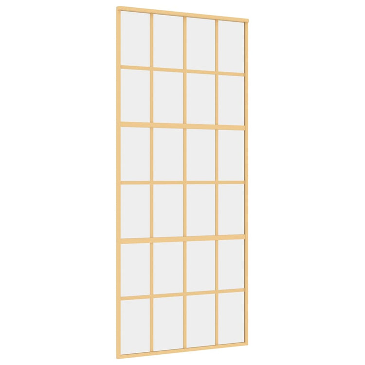 Vidaxl Sliding Porte 90x205 cm Verre ESG transparent et en aluminium or de couleur