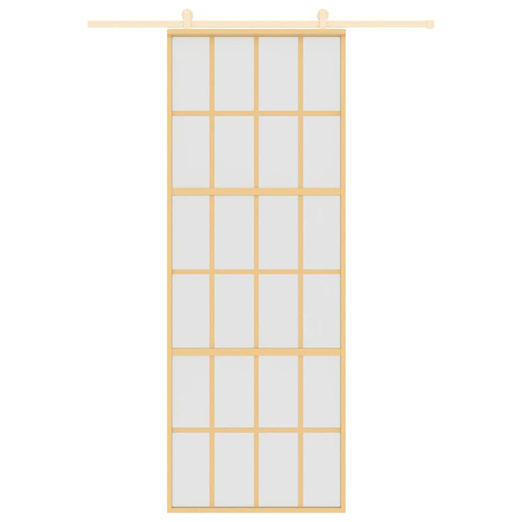 Vidaxx porte coulissante 76x205 cm verre ESG mat et aluminium doré