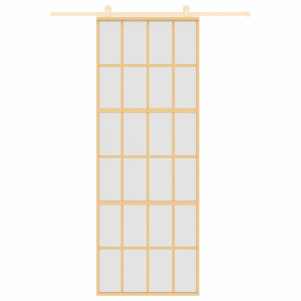 Vidaxl Sliding Porte 76x205 cm Verre ESG mate et aluminium or de couleur