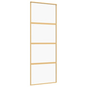 Vidaxl Sliding Porte 76x205 cm Verre ESG transparent et en aluminium or de couleur - afbeelding 2