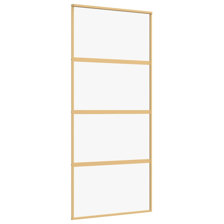 Vidaxl Sliding Porte 90x205 cm Verre ESG transparent et en aluminium or de couleur
