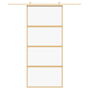 Vidaxl Sliding Porte 90x205 cm Verre ESG transparent et en aluminium or de couleur - afbeelding 3