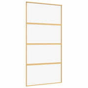 Vidaxl Sliding Porte 102.5x205 cm Verre ESG transparent et couleur or en aluminium - afbeelding 2