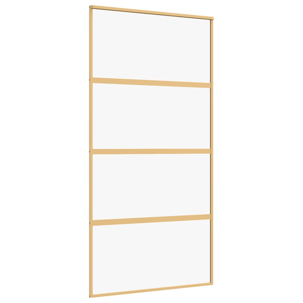 Vidaxx porte coulissante 102,5x205 cm verre ESG clair et aluminium couleur or