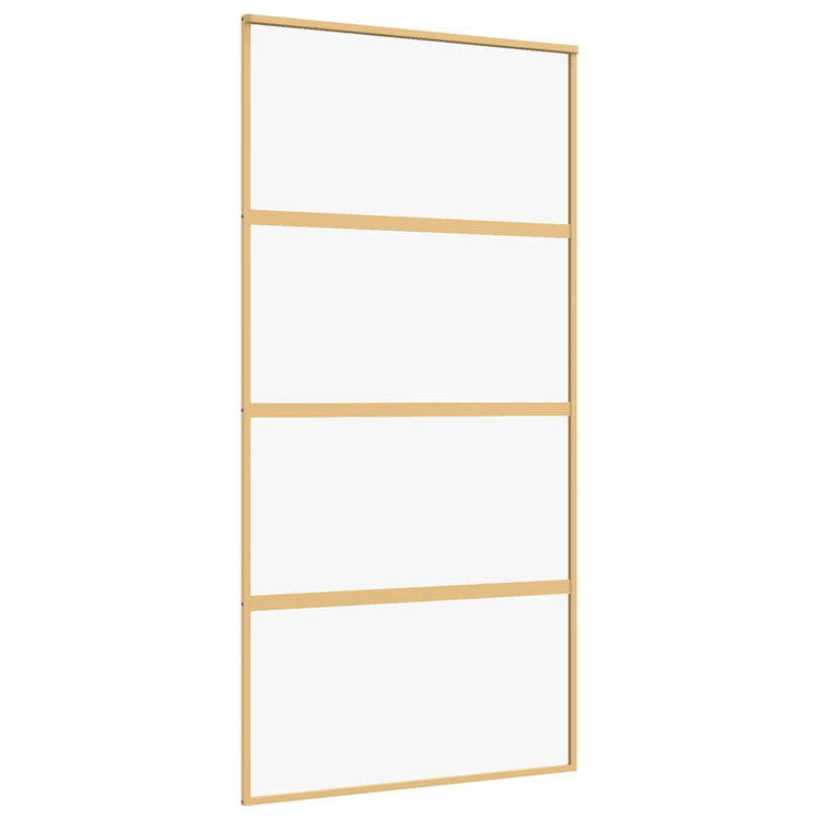 Vidaxx porte coulissante 102,5x205 cm verre ESG clair et aluminium couleur or