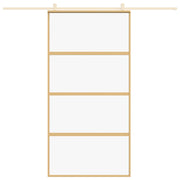 Vidaxl Sliding Porte 102.5x205 cm Verre ESG transparent et couleur or en aluminium - afbeelding 3