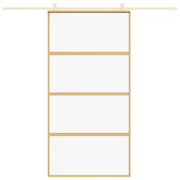 Vidaxx porte coulissante 102,5x205 cm verre ESG clair et aluminium couleur or - afbeelding 3