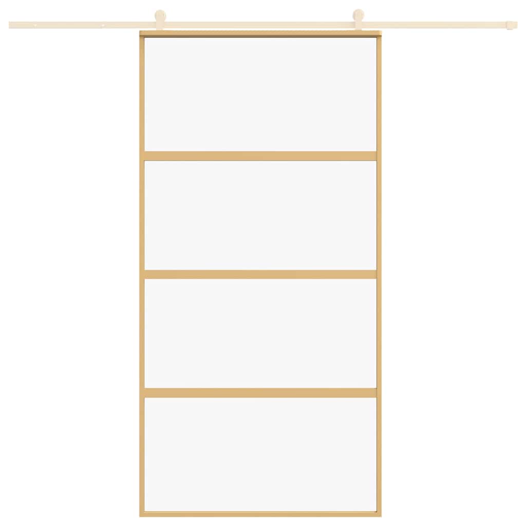 Vidaxx porte coulissante 102,5x205 cm verre ESG clair et aluminium couleur or