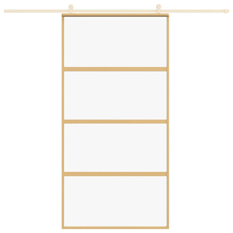 Vidaxx porte coulissante 102,5x205 cm verre ESG clair et aluminium couleur or