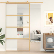 Vidaxl Sliding Porte 102.5x205 cm Verre ESG transparent et couleur or en aluminium - afbeelding 1