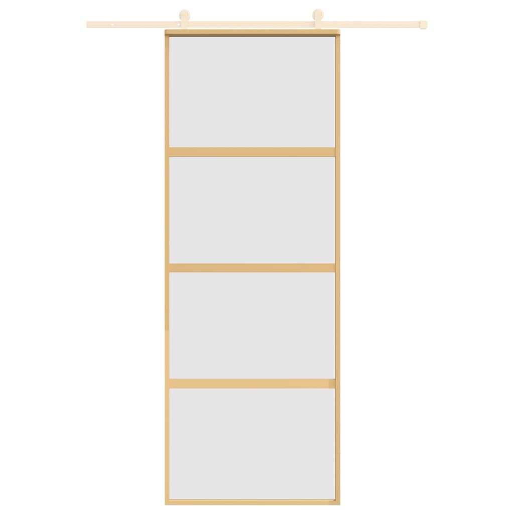 Vidaxx porte coulissante 76x205 cm verre ESG mat et aluminium doré