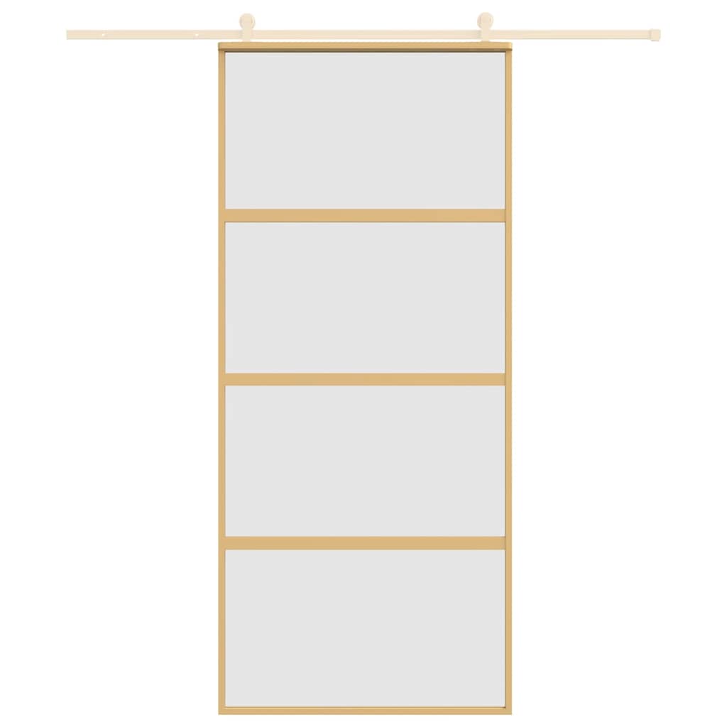 Vidaxx porte coulissante 90x205 cm verre ESG mat et aluminium doré