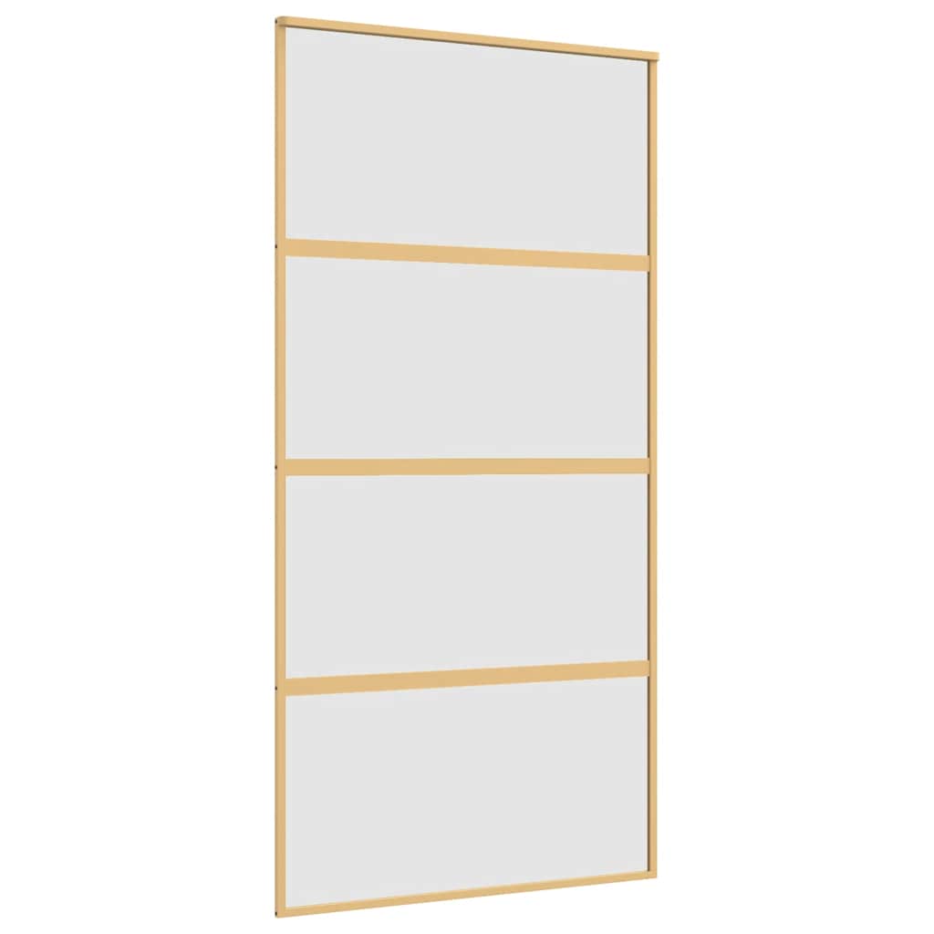 Vidaxl Porte coulissante 102.5x205 cm Verre ESG mate et aluminium or de couleur