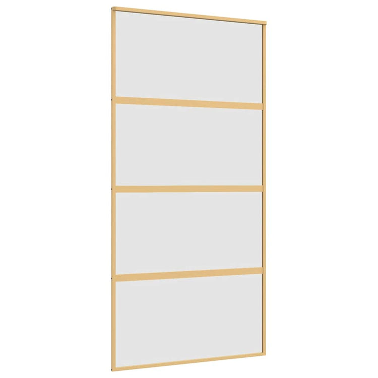 Vidaxl Porte coulissante 102.5x205 cm Verre ESG mate et aluminium or de couleur