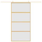 Vidaxl Porte coulissante 102.5x205 cm Verre ESG mate et aluminium or de couleur - afbeelding 3