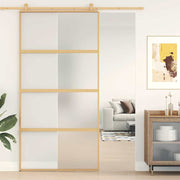 Vidaxl Porte coulissante 102.5x205 cm Verre ESG mate et aluminium or de couleur - afbeelding 1