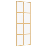 Vidaxl Sliding Porte 76x205 cm Verre ESG transparent et en aluminium or de couleur - afbeelding 2
