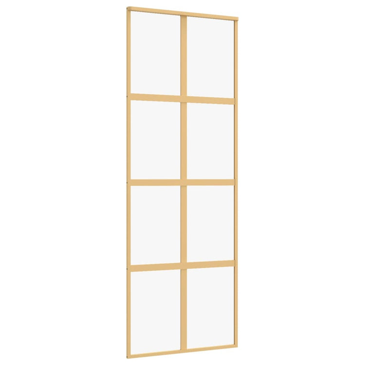 Vidaxl Sliding Porte 76x205 cm Verre ESG transparent et en aluminium or de couleur