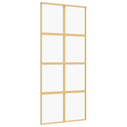 Vidaxl Sliding Porte 90x205 cm Verre ESG transparent et en aluminium or de couleur - afbeelding 2