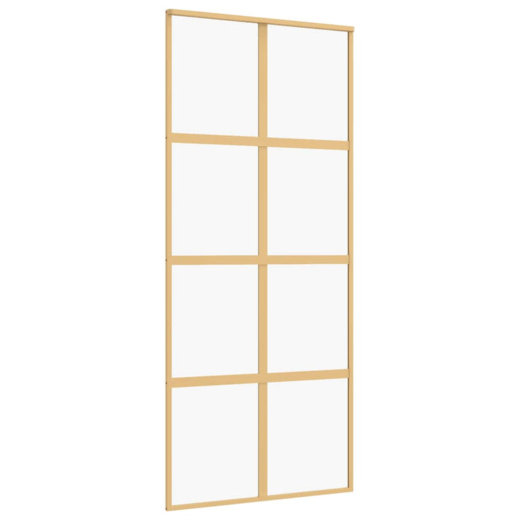 Vidaxl Sliding Porte 90x205 cm Verre ESG transparent et en aluminium or de couleur