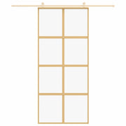 Vidaxl Sliding Porte 90x205 cm Verre ESG transparent et en aluminium or de couleur - afbeelding 3