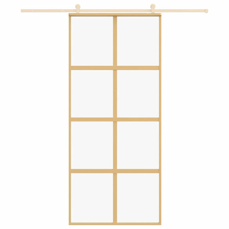 Vidaxl Sliding Porte 90x205 cm Verre ESG transparent et en aluminium or de couleur