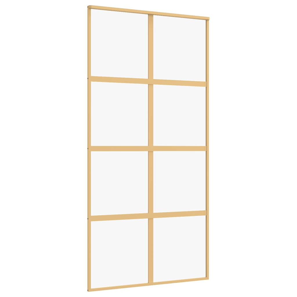 Vidaxl Sliding Porte 102.5x205 cm Verre ESG transparent et couleur or en aluminium