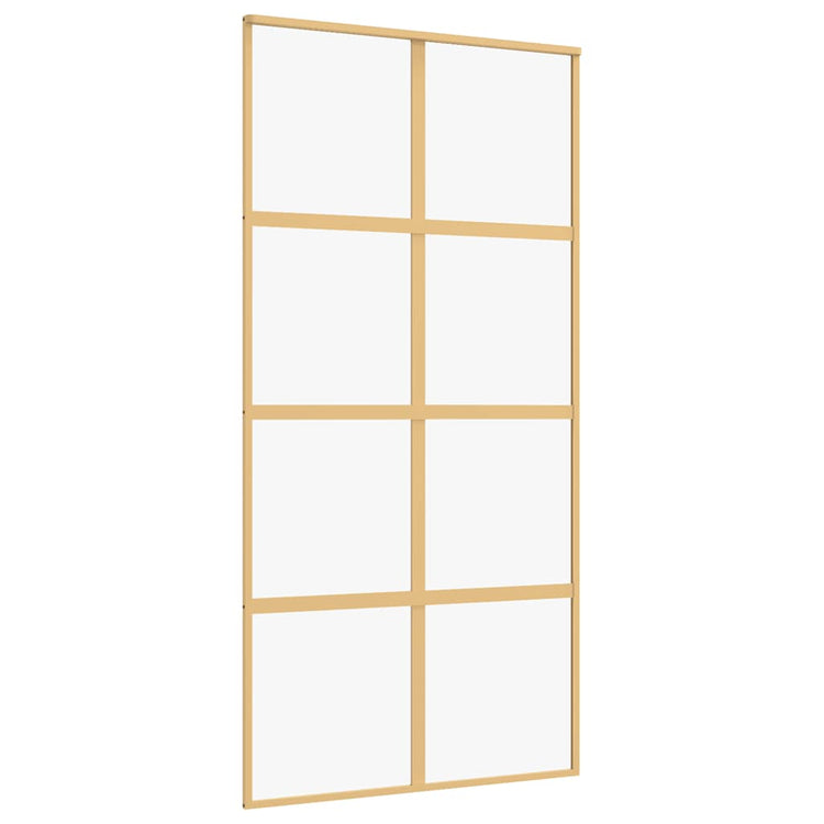 Vidaxl Sliding Porte 102.5x205 cm Verre ESG transparent et couleur or en aluminium