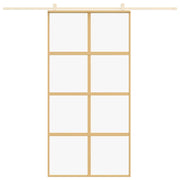 Vidaxl Sliding Porte 102.5x205 cm Verre ESG transparent et couleur or en aluminium - afbeelding 3
