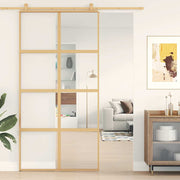 Vidaxl Sliding Porte 102.5x205 cm Verre ESG transparent et couleur or en aluminium - afbeelding 1