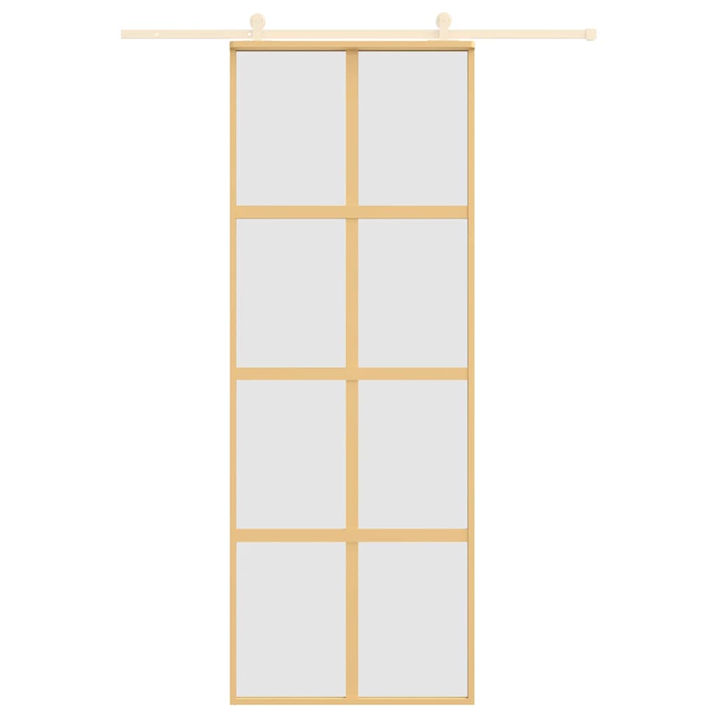 Vidaxl Sliding Porte 76x205 cm Verre ESG mate et aluminium or de couleur