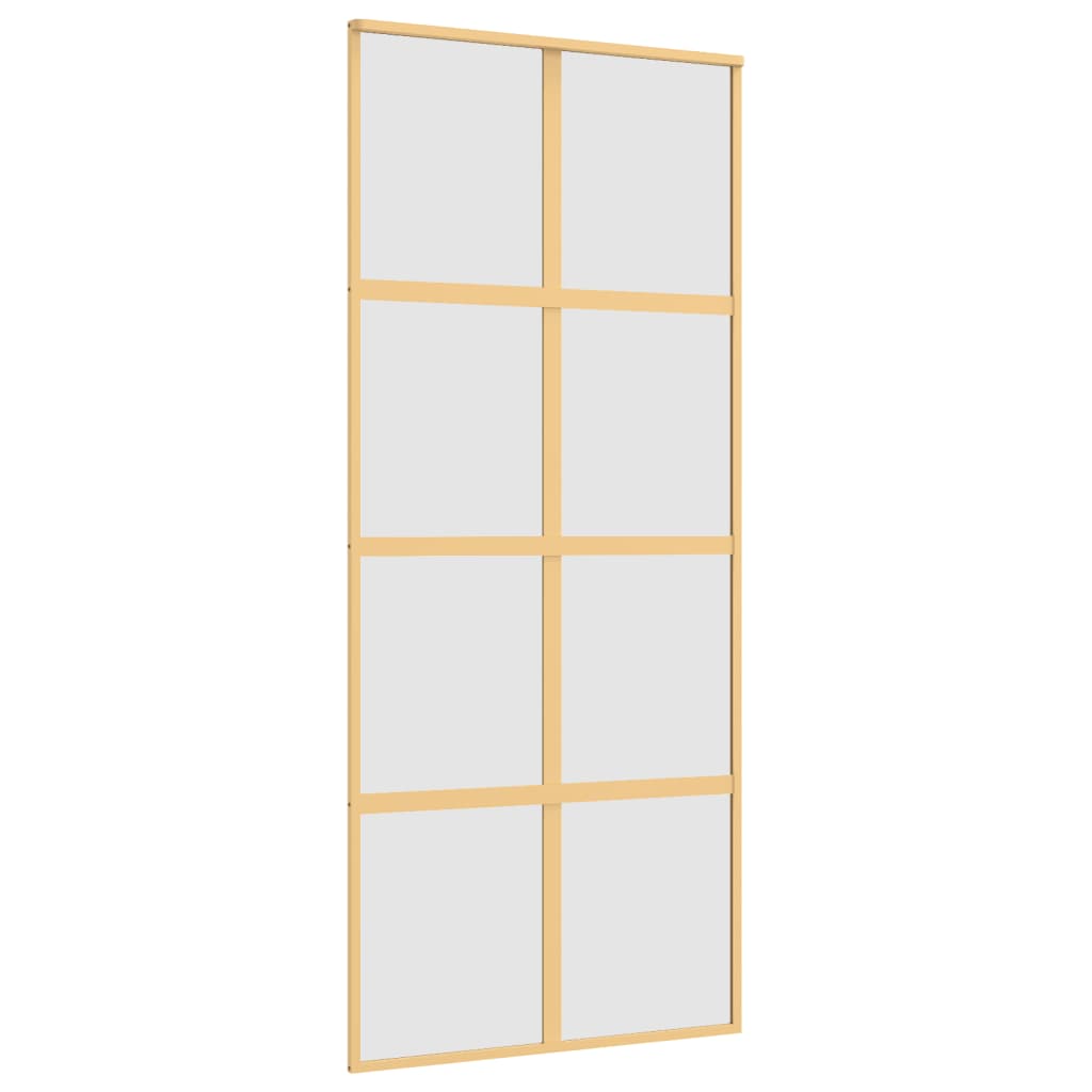 Vidaxl Sliding Porte 90x205 cm Verre ESG mate et aluminium or de couleur