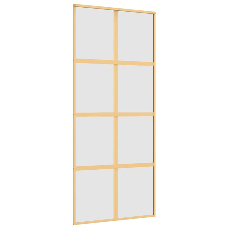 Vidaxl Sliding Porte 90x205 cm Verre ESG mate et aluminium or de couleur