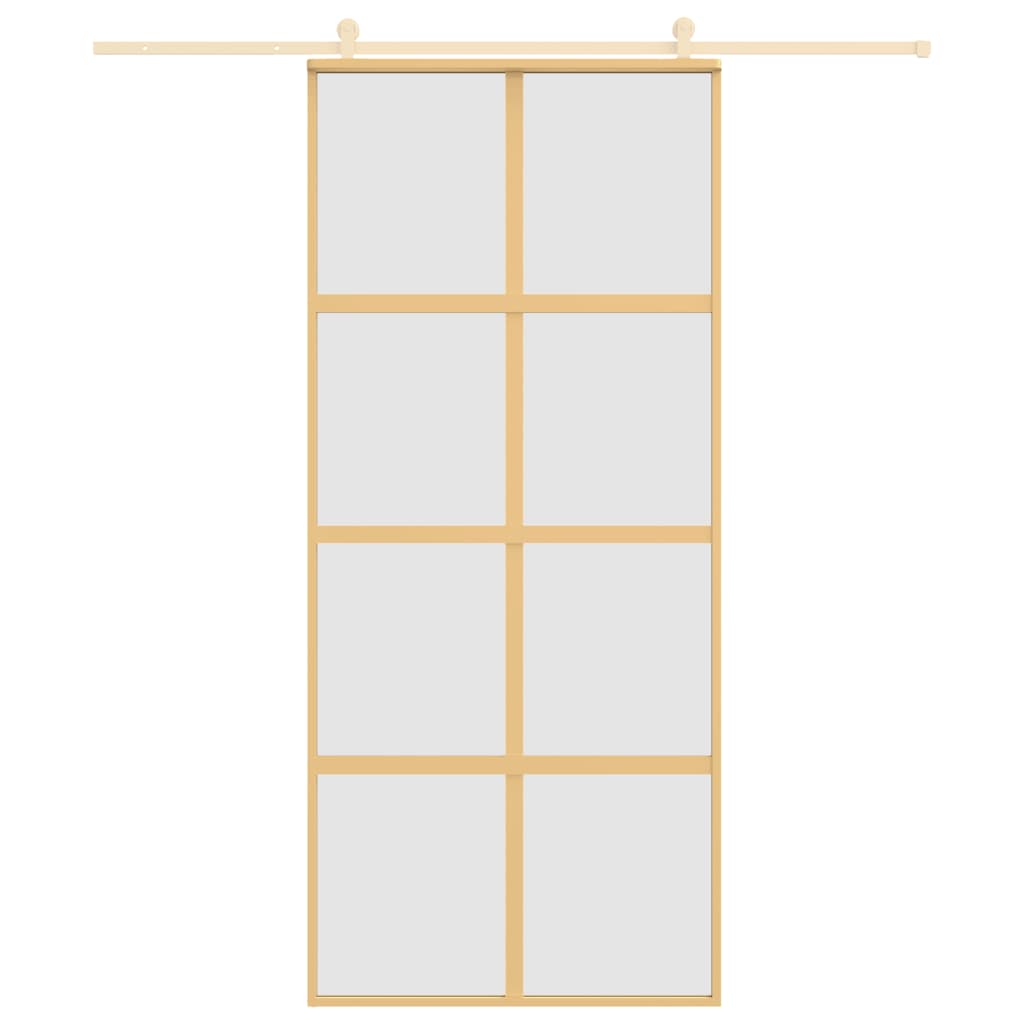 Vidaxl Sliding Porte 90x205 cm Verre ESG mate et aluminium or de couleur