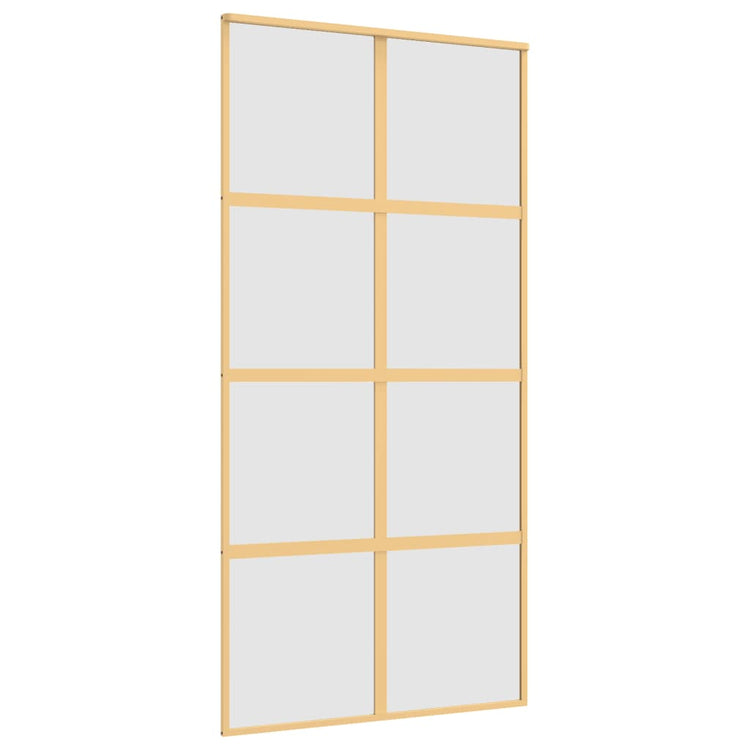 Vidaxl Porte coulissante 102.5x205 cm Verre ESG mate et aluminium or de couleur