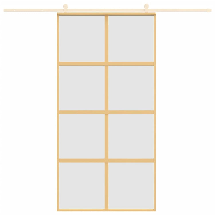 Vidaxl Porte coulissante 102.5x205 cm Verre ESG mate et aluminium or de couleur