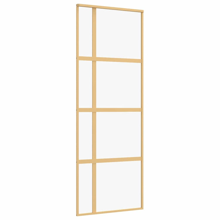 Vidaxl Sliding Porte 76x205 cm Verre ESG transparent et en aluminium or de couleur