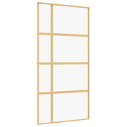 Vidaxl Sliding Porte 102.5x205 cm Verre ESG transparent et couleur or en aluminium - afbeelding 2