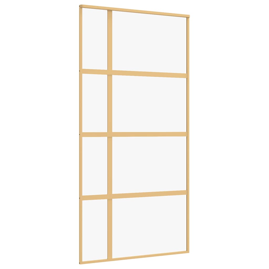 Vidaxl Sliding Porte 102.5x205 cm Verre ESG transparent et couleur or en aluminium