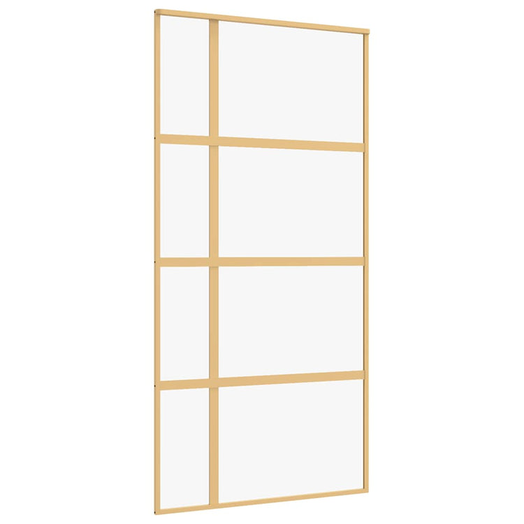 Vidaxl Sliding Porte 102.5x205 cm Verre ESG transparent et couleur or en aluminium