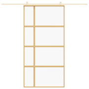 Vidaxl Sliding Porte 102.5x205 cm Verre ESG transparent et couleur or en aluminium - afbeelding 3