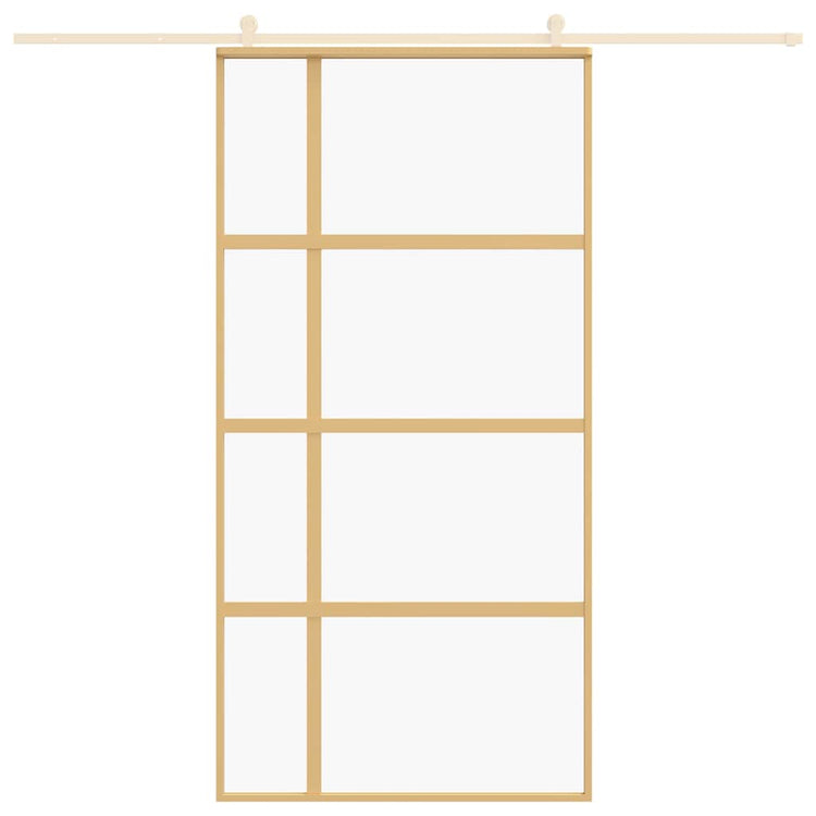 Vidaxl Sliding Porte 102.5x205 cm Verre ESG transparent et couleur or en aluminium