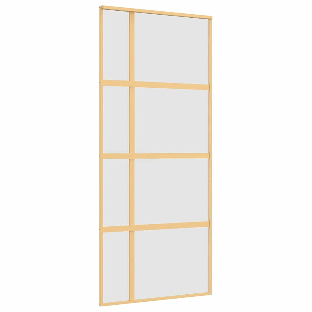 Vidaxl Sliding Porte 90x205 cm Verre ESG mate et aluminium or de couleur