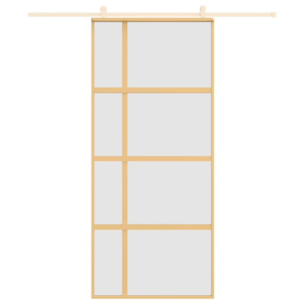 Vidaxl Sliding Porte 90x205 cm Verre ESG mate et aluminium or de couleur