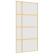 Vidaxl Porte coulissante 102.5x205 cm Verre ESG mate et aluminium or de couleur - afbeelding 2
