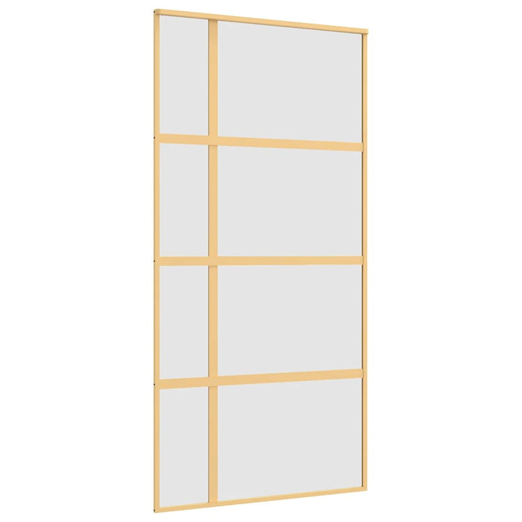 Vidaxl Porte coulissante 102.5x205 cm Verre ESG mate et aluminium or de couleur