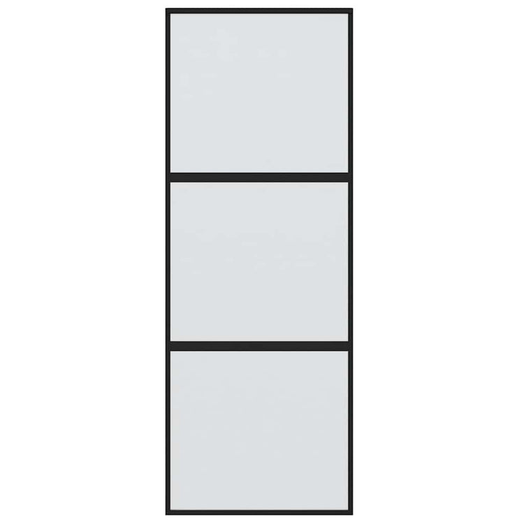 Vidaxl Porte coulissante 76x205 cm Verre durcie et noir en aluminium