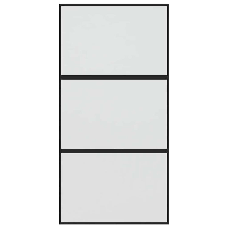 Vidaxl Porte coulissante 102.5x205 cm Verre durcie et noir en aluminium