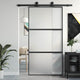 Vidaxl Porte coulissante 102.5x205 cm Verre durcie et noir en aluminium